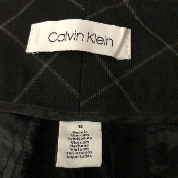 CALVIN KLEIN (12) Solid dress plaid ankle suit pants with large belt loops - Picture 9 of 16